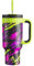 POWCAN 40 oz Tumbler with Handle, 2-in-1 Straw and Sip Lid, Leakproof, Dishwasher Safe, Insulated Stainless Steel Travel Coffee Mug, Keeps Cold for 34 Hours, Fits in Car Cup Holder (Furious Fast)