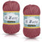 Uiopa T-Shirt Garn, 2 x 100g(2 x 35m) Bändchengarn Polyester Häkelgarn, Dickes Garn Crochet Yarn für Häkeltaschen, Körbe, Teppiche, Heimdekoration, DIY-Projekt (Bohnenpaste Rot)