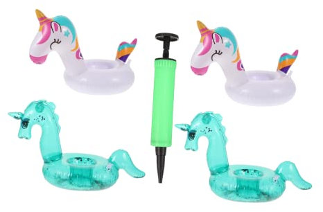 ibasenice 4 Piezas portavasos Inflable Posavasos de Unicornio Juguetes para la Flotador Hinchable Juguetes para bañera portavasos para Fiestas portavasos únicos Reutilizable