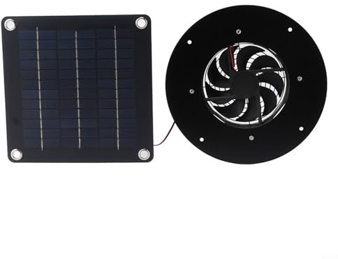 ZYWUOY Ventilateur d'extraction à énergie solaire, ventilateur solaire de grenier, 20 W, fonctionnement silencieux, ventilateur d'extraction à énergie solaire, mini ventilateur pour serre et abri de