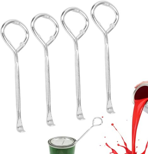 4 Pcs Paint Can Opener Steel Can Opener Multi Functional Can Opener Sturdy Paint Tin Opener with Perfect Size and Ergonomic Design for Opening Paint Buckets Latex Paint Cans Steel Beer Jar Tins