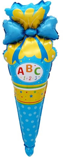 DIWULI Schultüte Ballon Blau - Einschulung Junge Party