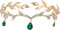 ZYEKIU Elfen Kopfschmuck, Elfenkrone Retro, Crystal Crown Grün, Elfen Krone Einstellbar, Kopfschmuck mit Blättern, für Cosplay, Hochzeit, Party, Renaissance Festival, Weihnachten, Geburtstag