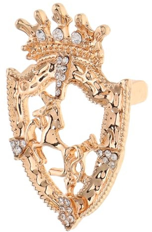 DEARMAMY Vintage Schild Brosche Pin Mit Kristallkrone Für Männer Anstecknadel Mit Rennpferd Strassbrosche Aus Zinklegierung Kragennadel Für Revers Und Accessoires