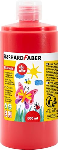 Eberhard Faber 574921 - Peinture transparente EFA Cromix rouge, 500 ml, peinture pour bricolage non miscible pour enfants