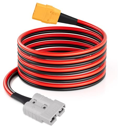ELFCULB Anderson SB50 Cavo di Collegamento Rapido Batteria/Disconnessione a XT90 Femmina 10AWG Cavo Connettore SB50-XT90 per Trasferimento di Alimentazione Batteria per Carrelli Elevatori (3,05 m)