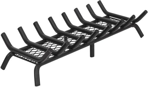 Kaminrost 76,2 cm mit Gluthaftung | Kaminholzrost mit strapazierfähigem, massivem Rundstahl 1,9 cm Stange | keine Montage erforderlich | Herdrost für Feuerstelle, Brennholz, Holzofen im Innenbereich