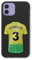 Personalised Football Phone Case For Apple iPhone 16, 15, 14,13, 12, 11, Pro Max, Mini, XR, XS, SE Yellow Green Football Shirt Phone Case with Name and Number, Soft Black TPU Phone Cover