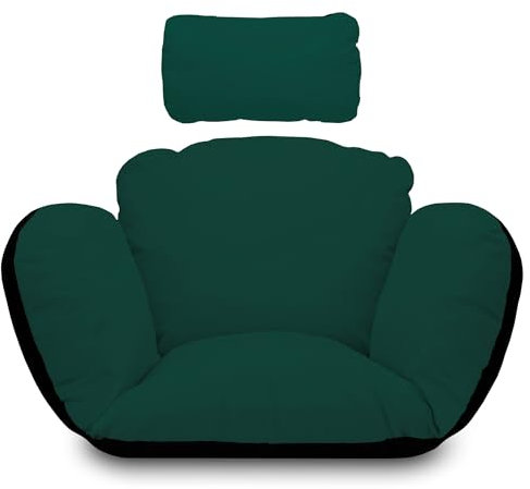 Cojín para Silla Colgante de jardín - Gran cojin Redondo para Silla Colgante sillón papasan y Columpio Asiento Acolchado Ideal para Interior y Exterior Comodidad y Relax Verde B