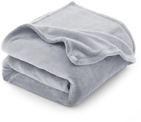 CozyLux Kuscheldecke Flauschig Decke Sofa 150x200 cm für 4 Jahreszeiten - Weich/Warm/Leicht Sofadecke Wohndecke Couchdecke für Sofa/Bett/Couch, Flanell Fleecedecke 150x200cm Hellgrau