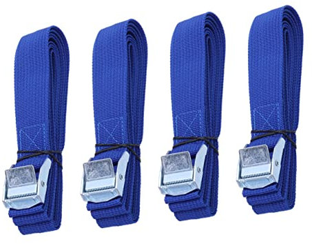 HEATSHAKING 10stücke Teiliges Zurrgurte Aus Dickem Nylon Mit Stahl-Schnellverschluss Lange Ladungssicherung Gurte Robuste Spanngurte Für Dachgepäckträger Kajaks Koffer Und Transport Blau