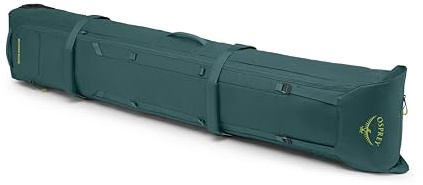 Osprey Mountain Bound Roller - Ski- und Snowboard-Winterreisetasche mit übergroßen Rädern - strapazierfähiges, wasserabweisendes Design mit NanoTough™-Gewebe und gepolstertem Schutz, Cascade Blue