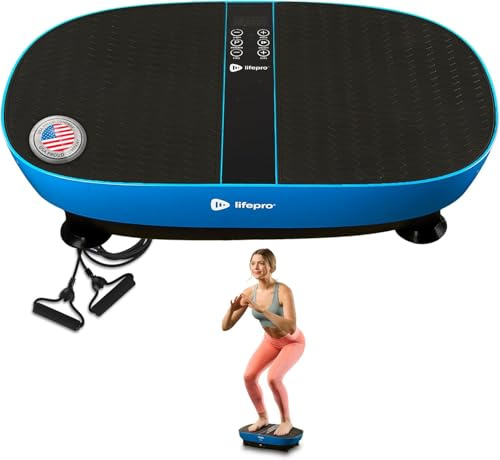 Lifepro VibraPulse Vibration Plate Exercise Machine — Vibrating Platform Machine with EMS and 99 Speed Levels — Vibration Plate for Lymphatic Drainage & Muscle Toning with Resistance Bands