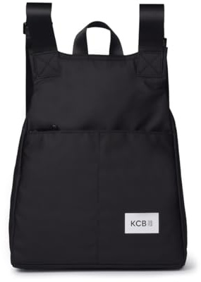 KCB Zaino antifurto grande doppio | Design sicuro e spazioso | Tasche multiuso con cerniera | Materiale resistente| Maniglie regolabili | 100% vegano, Nero , L