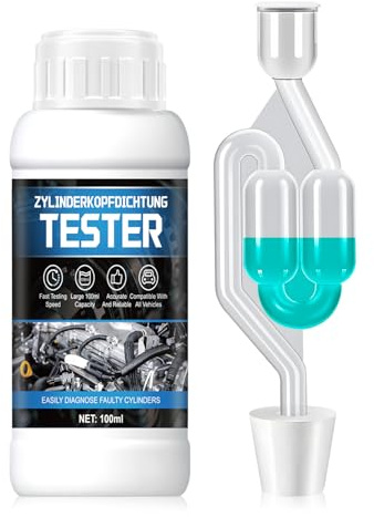 NoxGule Test Joint de Culasse, Test CO2 Joint de Culasse, Testeur Joint de Culasse, Testeur Liquide de Refroidissement, pour Joint de Culasse, Voitures, Camions Moteurs Refroidis par Eau, 100ml