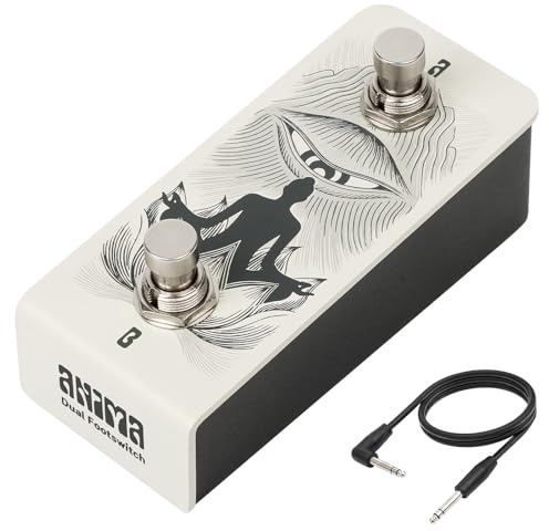 Klowra Anima Dual-Fußschalter-Pedal für kurzzeitige 2-Wege- und An-/Aus-Steuerung Ihres Musikinstrument-Controllers mit 6,35 mm TRS-Kabel (Anima Khaki)