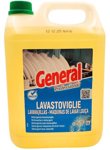 General Professional Detergente Lavastoviglie per Acque Dolci e Medie 6 Kg Uso Professionale