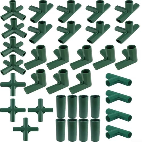 36 connettori per telaio serra per tubi da 16 mm, 6 tipi di giunti angolari in plastica, tra cui 3 vie, 4 vie, 5 vie, raccordi per struttura da giardino per capannoni e mensole per fiori, verde
