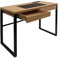 THE HOME DECO FACTORY HD3722 Mesa DESPACHO Madera Y Metal HD3722-LGSP, 110x110x16 cm