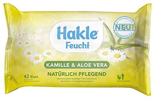 HAKLE 80030 Toilettentücher Kamille und Aloe Vera - feucht, 42 Stück