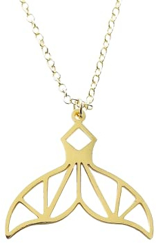 Kette Flosse Wal Schwanzflosse Anhänger golden Juvelato