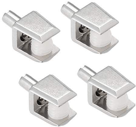 sourcing map 4 Stk. Glasbodenträger Zinklegierung Glasklemmclip Typ-01 für 5-8mm de
