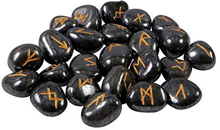 cosynee Heilender Edelstein Runensteine mit Beutel (schwarzer Achat)