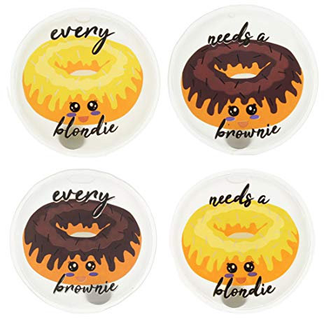 Handwärmer Taschenwärmer Sets wiederverwendbar, Wärmepad für kalte Tage und für unterwegs, Wärmeknickkissen mit tollen Motiven (4er-Set Kawaii Donuts)