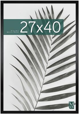 MCS Studio Gallery Kinoposterrahmen 68,6 x 101,6 cm, Schwarze Holzoptik, MDF-Holz, Vertikale und horizontale Wandaufhängung, Großer Bilderrahmen für Filmplakate und Kunstdrucke (1er-Pack)