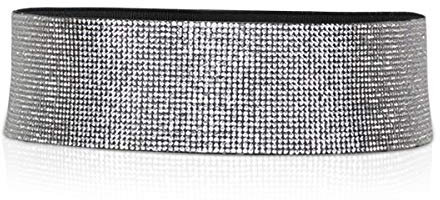LumiSyne Mode Ledergürtel Für Damen Taillengürtel Elastisch Ohne Schnalle Glänzender Diamant Strass Verziert Breit Hüftgurt Kleider Gürtel(Breit)