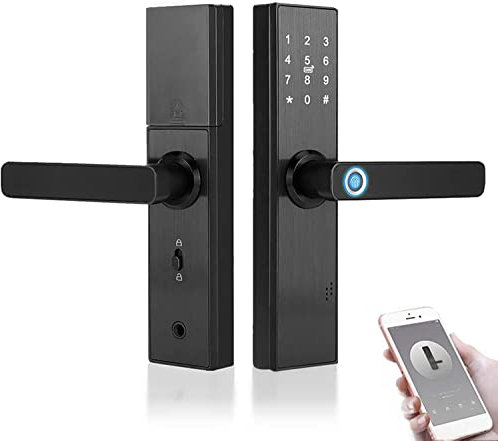 Serrure Biometrique Serrure intelligente à empreinte digitale, Serrure de porte électronique WiFi à écran tactile avec mot de passe