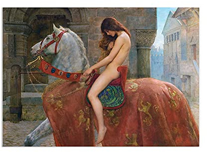 Strand Clothing Lady Godiva Kunstdruck, Wanddekoration, Poster John Collier Pre Raphaelites Gemälde (A3, ungerahmt)