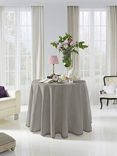 Acomoda Textil - Falda para Mesa Camilla Terciopelo, Redonda - Rectangular, Suave y Cálida de Invierno.(Redonda 100 cm, Gris)