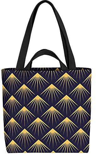 VOID Art Deco Federn Muster Tasche 33x33x14cm,15l Einkaufs-Beutel Shopper Einkaufs-Tasche Bag