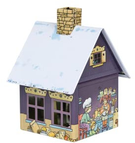 Crottendorfer - Räucherhaus Metall inkl. Räucherkerzenhalter-für Räucherkerzen Gr. M - Maße:7,2x7,8x9,8cm - Motiv:Weihnachtsbäckerei - Made in Germany