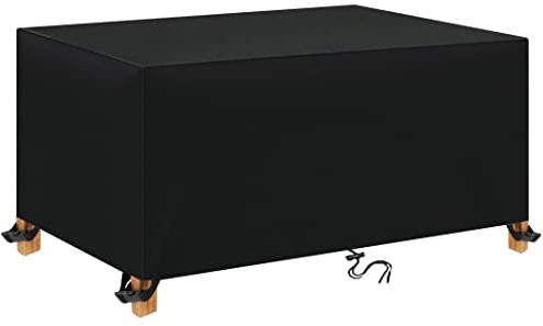 TopIdea Funda Mesa Jardin Impermeable 150x90x75cm Varios tamaños 600D Oxford Rectangular Cubre Mueble Jardin Funda Impermeable Anti-UV Resitente al Polvo para Muebles de Exterior sillas mesas