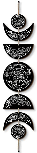 BBTO Boho Wall Decoration Moon Phase Wall Art Star Moon Decor, Black, White