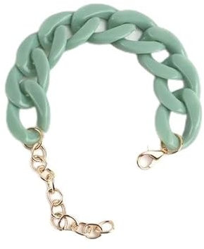 JIAMU Bunte Acryl-dicke Kettenarmbänder für Männer, Frauen, böhmische, mehrfarbige Harz-Kettenarmbänder