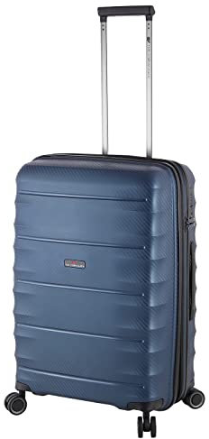 Von Cronshagen Reisetrolley Balto | Stabiler Hartschalen Koffer in verschiedenen Größen | 4 leichtlaufende Doppelrollen | 3-stelliges TSA-Zahlenschloss (Navy, M - mittlerer Koffer 65cm)