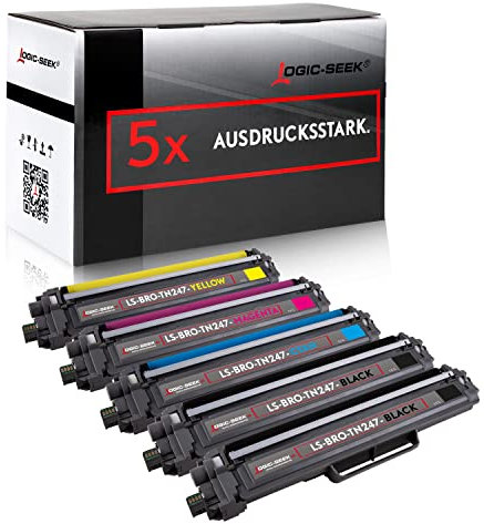 Logic-Seek Toner Set kompatibel zu TN-243CMYK TN247 verwendbar mit Brother MFC L3750CDW MFC-L3750CDW DCP-L3550CDW MFC-L3770CDW HL-L3230CDW HL-L3210CW TN243 TN 243 (2*Black,1*Cyan-Magenta-Yellow)