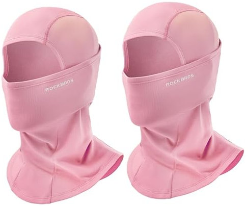 ROCKBROS Sturmhaube Herbst/Winter Thermo Balaclava für Outdoorsports Radfahren Skifahren Snowboard Reflektierend Winddicht Anti-Staub Atmungsaktiv für Damen Herren Rosa 2 PCS