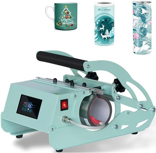 GEJLELDS Portable Mug Heat Press Machine 220V, Mug Press Machine Sublimation Printing for Latte Mugs, Tumblers Heat Press, Heat Transfer Sublimation Mug Press for 11 oz -30 oz Cup, Easy to DIY,A
