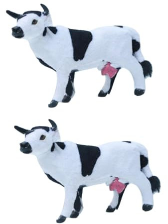 2 piezas de juguetes de escritorio, juguete , adorno de vaca lechera, juguete realista de vaca lechera, for fotos en forma de vaca lechera, modelo de vaca simulada, estatua de vaca lechera, adornos ar
