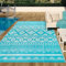 Famibay Outdoor Teppich Wetterfest Terrassenteppich Kunststoff Gartenteppich Wendbar Balkonteppich Leichtgewicht Camping Teppich Faltbare Picknickdecke für Terrasse Garten Balkon Camping