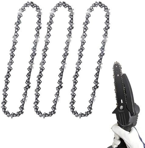 5 Pezzi 15,24 cm Catena per Mini Motosega, Sostituzione Piccola Catena Motosega per Mini Motoseghe Portatili a Batteria, Lama Motosega Acciaio Taglio Alberi (37 Maglie di Trasmissione)