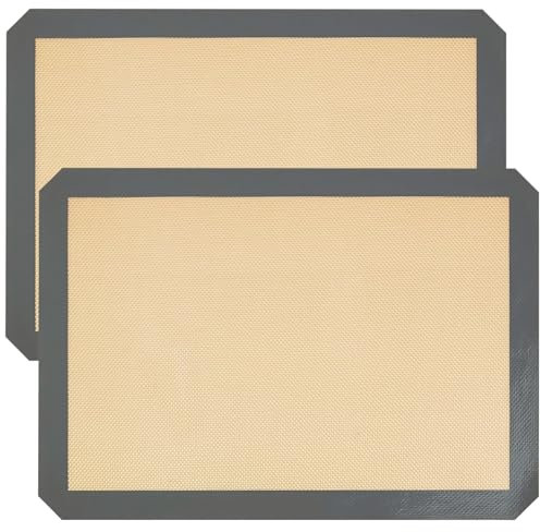 Silikon-Backmatten, antihaftbeschichtet, wiederverwendbar, BPA-frei, waschbar, Backblechmatte, hitzebeständig, Backformmatte für Mikrowelle, Backen, Macarons, Kekse, Gebäck, Brot (L: 41,9 x 29,5 cm)