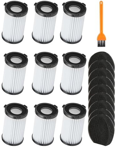 18 Pezzi Filtro di Ricambio Compatibile con Aspirapolvere MOOSOO D600 e D601 e Aspirapolvere Ariete Handyforce 2761 e 2759, Accessori 9 Filtri di Ricambio e 9 Filtri in Schiuma