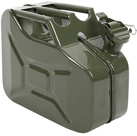 10 Litre Metal Store Container For Gasoline Petrol Diesel, Oil Storage Can with Spout Fuel