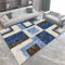 Flokati Teppich Moderner geometrischer Wohnzimmer-Schlafzimmer-Flurlauf Teppiche Gegend Blau XXL Teppich Teppich Schlafzimmer Groß 120X160CM