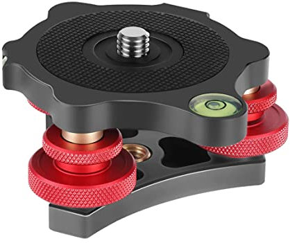 Tripod Leveler Tri-Wheel Base with Bubble Level 3 Adjustment Dials Precision for Cameras Photography